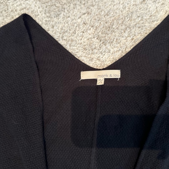 Monk & Lou Plenty - Black Cotton Weave Cardigan - Size XS / S - Picture 5 of 6